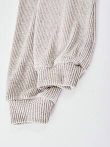 Tween Girl Pink Loose Puff Sleeve Top And Skirt Set, Fashionable For Back To School Wear In Autumn/Winter - Brown - View 3