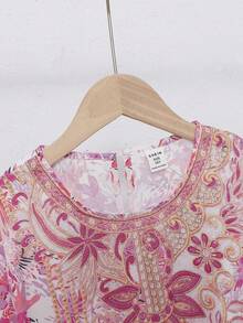 SHEIN 少女休闲圆领长袖连衣裙 - 彩色 - 查看 5