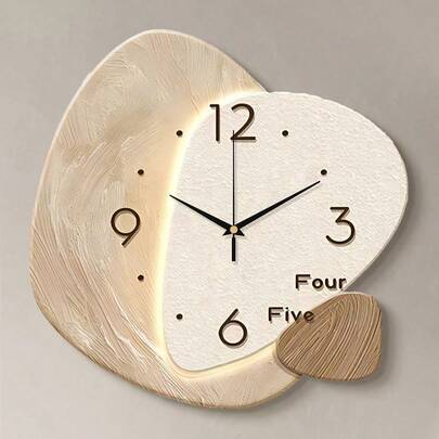 1 pieza Reloj de pared decorativo de 12"/16" con arte abstracto del planeta, movimiento de cuarzo súper silencioso sin sonido de tic tac, adecuado para habitación, hogar, sala de estar, dormitorio, aula, cocina, decoración de oficina