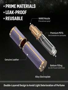 1个奢华优雅的便携式迷你可注油雾化器，底部注油设计 - 彩色 - 查看 8