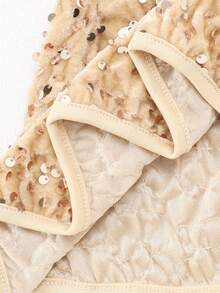 Glamorique Kids Young Girl' Elegant Charming Cute Wine Red Spaghetti Strap Off-Shoulder Gauze Waist-Cinching Mermaid Dress Formal Gown Girls Gold Maxi Dress Kids Elegant Long Dress Party Fancy Girls Dress Girls Photoshoot Dress Kids Renaissance Dress - Champagne - View 7