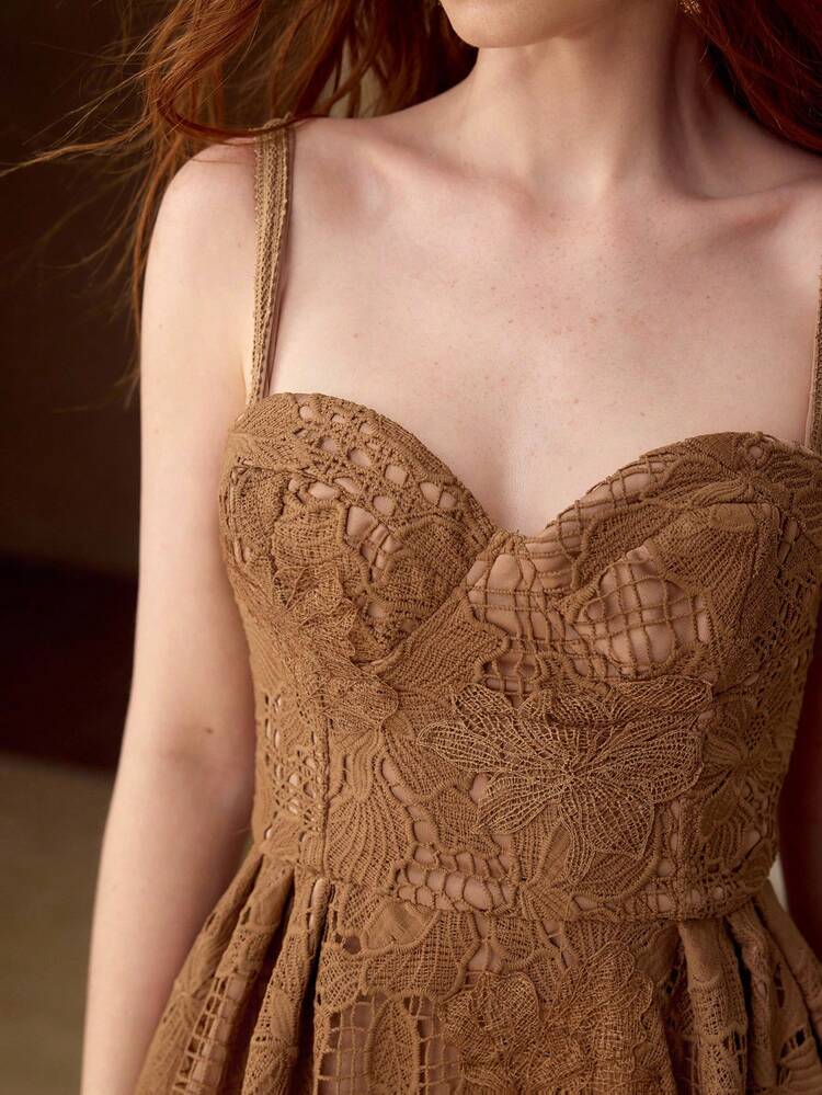 LACE PATCHWORK HOLLOW OUT DRESS, SPRING/SUMMER
