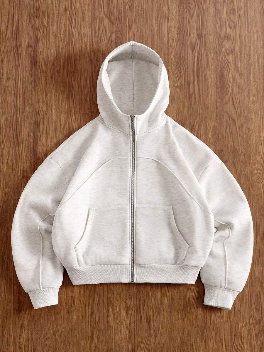 TOKVUE Men's Casual Zip-Up Hoodie Sweatshirt - Grey - View 1