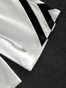 HIMLAND 男士条纹字母印花圆领短袖T恤和抽绳短裤套装 男士两件套 夏季男士街头服饰套装 男士两件套 白色男士套装 男士黑白套装 - 彩色 - 查看 9