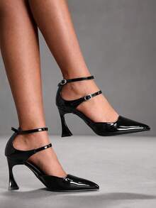 CUCCOO SZL Women's Pointed Toe Hollow Out Stiletto High Heel Fashion Pumps Valentine's Day - Black - View 1