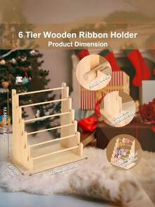 1 pezzo Organizer verticale da tavolo in legno per fili, porta rocchetti per cucito, confezione regalo, nastri e filati, forniture per hobby, accessori per capelli, con rastrelliera per rocchetti, organizer per nastri, organizer per nastri di carta, espositore per forniture da cucito, portaoggetti multifunzione per gioielli, organizer per accessori per capelli, adatto per stanza hobbistica fai-da-te, panificio, fiorista e uso domestico quotidiano - Multicolore - Visualizzare 6