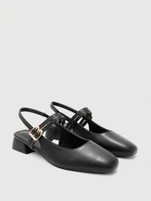 CUCCOO BIZCHIC 女士经典黑色平底休闲通勤鞋，圣诞节必备 - 耀夜黑 - 查看 7