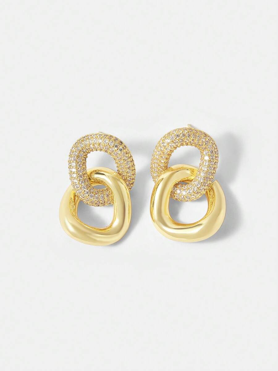 MOTF PREMIUM 18K GOLD PLATED ZIRCONIA DANGLE EARRINGS