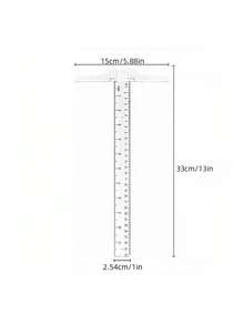 Transparent And Orange T-Square Ruler, A Clear Dual-Sided Measuring Tool Suitable For Drafting And General Layout Tasks - Multicolor - View 9