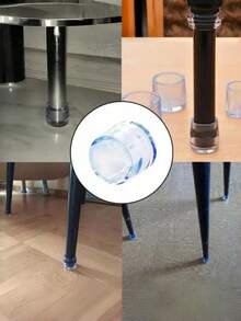 4/8/12/16 件装硅胶椅腿套，防滑圆形家具脚套（硅胶材质富有弹性），适用于抛光金属表面，地板保护垫 - 彩色 - 查看 5