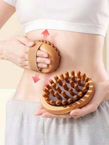 Body Anti Cellulite Brush Soothing Wooden Essential Oil Spa Air Cushion Massage Hair Comb Scalp Massage Brush Body Massager Gym Accessories - Brown - View 1