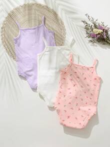 Cozy Pixies 4件套女婴碎花吊带连体衣套装 - 彩色 - 查看 2