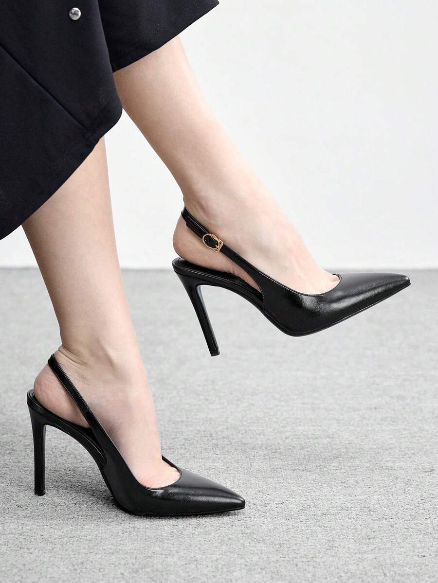 CUCCOO BIZCHIC New Versatile Pointed Toe High Heels For Women Spring Shoes - Graphite Black - View 1