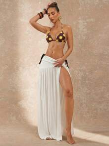 Lumalex 扎染黄色波点复古抹胸比基尼泳衣套装 - 彩色 - 查看 8