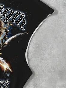 Manfinity EMRG Men's Casual Letter & Portrait Graphic Round Neck Tank Top, Summer - Multicolor - View 5