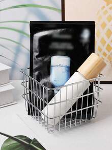 1PC Iron Square Desktop Storage Organizer Basket, Available In Multiple Sizes, For Kitchen Fruit & Vegetable, Makeup Cosmetics, Coffee Capsules, Office Supplies, Back To School Student Gift - Multicolor - View 8