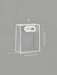 1/5/10个装透明礼品袋，简约镂空提手设计PVC礼品包装袋，适用于派对 - 白色 - 查看 30