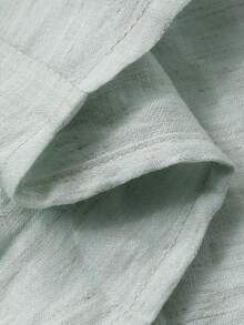 Livesso 女士纯色翻领系腰落肩长袖休闲衬衫 - 綠色 - 查看 8