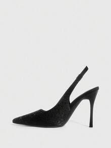 CUCCOO SZL Giày cao gót mũi nhọn khoét rỗng đính đá lấp lánh dành cho nữ, thích hợp cho đi làm, hẹn hò, dự tiệc, du lịch và các dịp khác trong dịp Giáng sinh. - màu đen - Xem 9