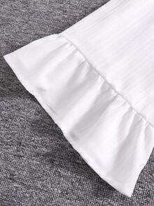 Serisse Kids Tween Girl Fashionable Elegant Round Neck Sleeveless Top And Wide Leg Pants Set - Apricot - View 6