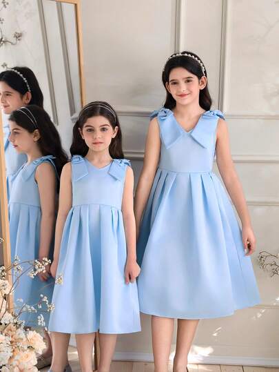 Glamorique Kids 法式新款女童连衣裙，女童生日派对晚礼服，优雅公主裙，适合主持、走秀、钢琴演奏会等场合，高端蓬蓬裙