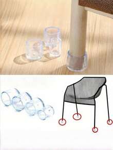 4/8/12/16 件装硅胶椅腿套，防滑圆形家具脚套（硅胶材质富有弹性），适用于抛光金属表面，地板保护垫 - 彩色 - 查看 2