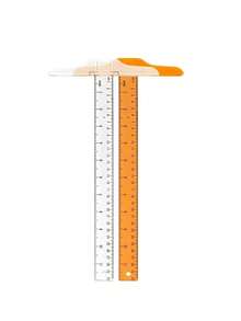 Transparent And Orange T-Square Ruler, A Clear Dual-Sided Measuring Tool Suitable For Drafting And General Layout Tasks - Multicolor - View 6