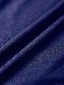 Franclia Áo tank top dệt kim màu xanh dương dành cho nữ, kiểu dáng xếp ly, không tay, vạt áo bất đối xứng. - Màu xanh lam - Xem 6