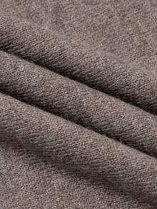 EMERY ROSE Blusa minimalista de cuello en V de unicolor - Marrón - Ver 6