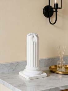 1 Creative European Retro Plaster Weathered Cracked Roman Column Ring Display Stand, Which Can Be Used As A Showcase Prop Or Seat To Add Fun To Life; Ladies' Jewelry Storage Rack, A Must-Have For Travel, For Back To School Dormitory Storage - Multicolor - View 4