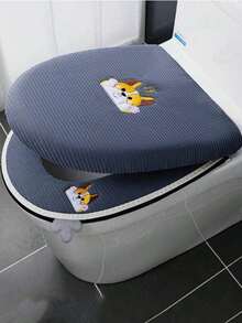 Toilet Seat Cushion Two Pieces Set, Four Season Universal Household Seat Cushion With Lid, Toilet Seat Cushion, Toilet Cover Cover - Multicolor - View 4