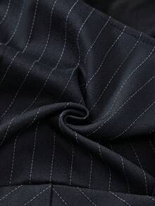 Modviera Damen Herbst/Winter gestreifte Taille Falten A-Linie Slim Fit Mini Rock - Verschiedenfarbig - Übersicht 8