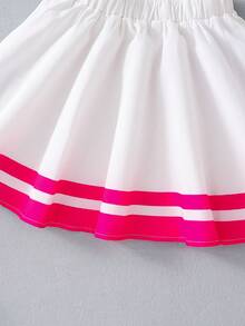 SHEIN Kids' 67 Number & Alphabet Print T-Shirt & Skirt 2-Piece Set - Cute 67th Party Outfit, Boys & Girls Short Sleeve Round Neck Top And Skirt, Casual Daily Fashion Streetwear - Hot Pink - View 11