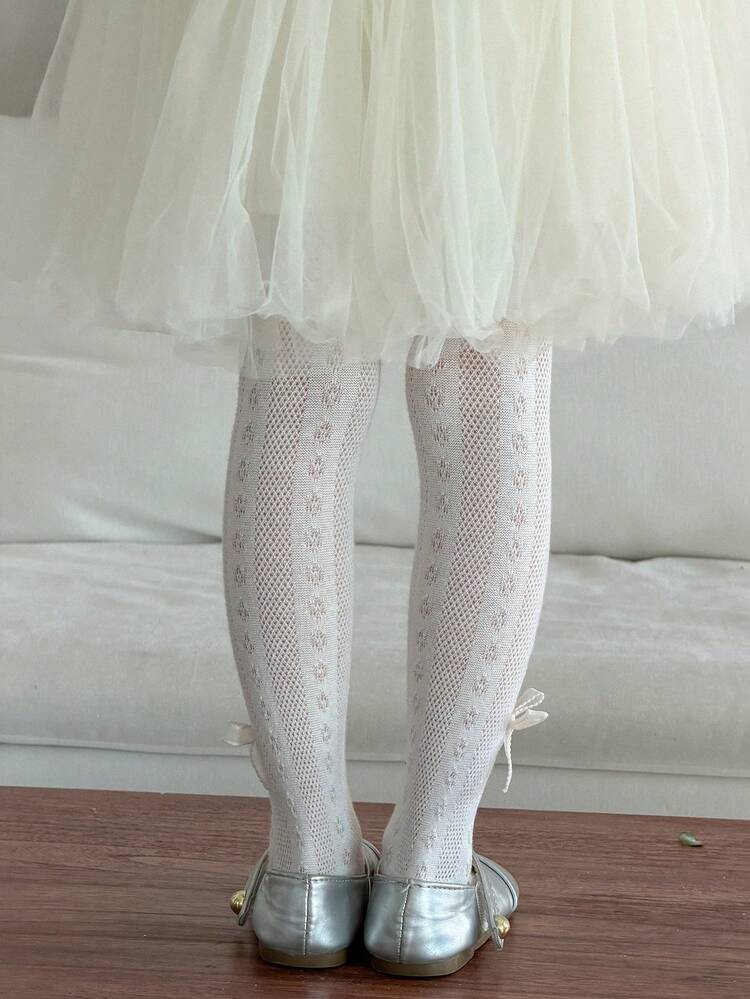 Cute Bow Decor Tights, Suitable For Pairing With Skirts