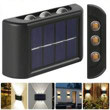 1/2个 6/8LED 冷/暖光户外太阳能壁灯，庭院花园装饰阳光灯笼 - 凸鏡壁燈 - 查看 8