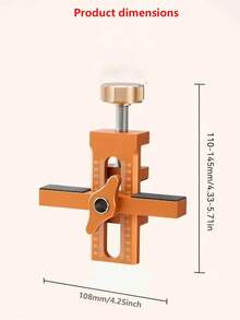 二合一柜门安装定位器，10mm回弹冲孔安装夹具，衣柜柜门板安装夹具，7-40mm夹持范围 - 铝合金快速衣柜门安装模板工具 - 橘色 - 查看 6