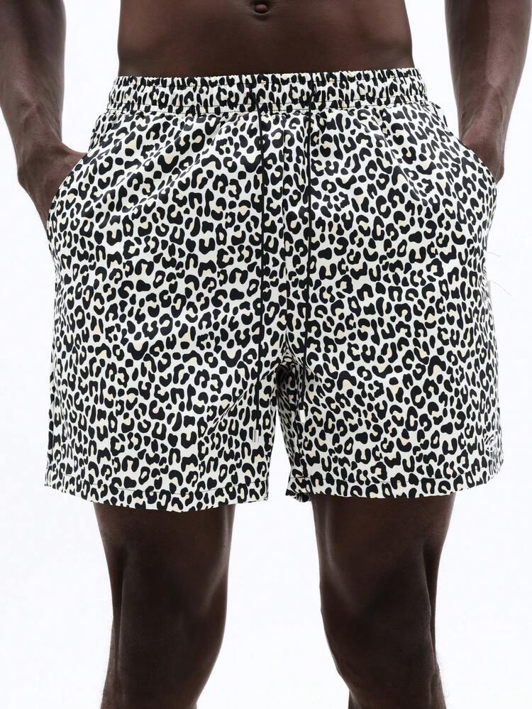 Short de bain imprimé léopard