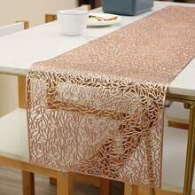 1-5 Piece Gold Hollow-Out Placemat And Table Runner Set, Washable, Easy To Clean, Wipe-Off, Non-Slip, Heat-Resistant, Placemats, Holiday Wedding Party Decorations - Multicolor - View 6