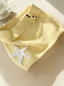 INAWLY Women's Casual Knitted Button Waist A-Line Skirt - Pale Yellow - View 3