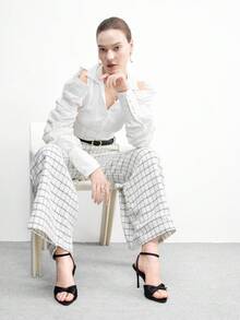 CUCCOO BIZCHIC Pointed Toe Sexy Stiletto High Heel Satin Mule Sandals, Fashion Slip-On Open Toe Dress Shoes For Women Valentine's Day - Black - View 5