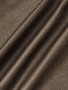 SHEIN MOD 不对称肩部复古图案扭结前襟上衣 - 棕色 - 查看 3