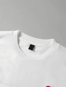 TOKVUE Áo thun nam tay ngắn cổ tròn in chữ đơn giản, năng động - trắng - Xem 4