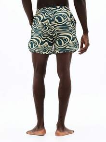 SUMWON Men Board Shorts With Abstract Swirl Pattern Elastic Waistband Summer Beach Swimming Trunks Casual Vacation Surf Wear - Multicolor - View 2