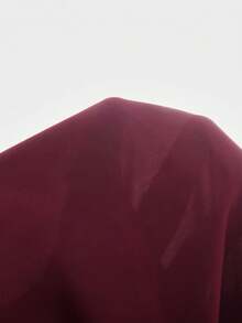 Feyla Women's Solid Color Round Neck Ruffle Hem Elegant Short Sleeve Midi Dress - Burgundy - View 10