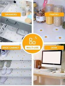 4/8pcs Waterproof Refrigerator Mat, Rectangular Moisture-Proof Mat, Washable Refrigerator Mat, Placemat, Daisy And Lemon Pattern - Daisy - View 4