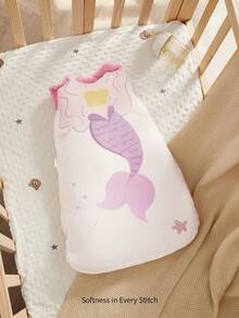 Cozy Pixies 1件装 Oeko-Tex 认证双面卡通美人鱼尾巴印花婴儿睡袋，柔软舒适，适合秋冬季日常使用。