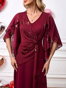 Ellevyn Women's Elegant Party Sequin Embroidery Twist Dress Valentines Day Dress Valentine's Day Valentine Outfits For Women   Bridesmaid Dress Wedding Guest Dress For Women  Wedding Guest Dress  Wedding Party Dress  Weddings & Events  Birthday Outfit For Women   Spring Outfit Women Summer Outfits   Jalabiya  Dress   Red Dress For Women