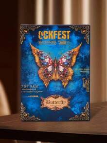 1pc Gothic Butterfly Full-Color Notebook, Creative Retro European Style Notebook, High-Value Illustration Notebook - Multicolor - View 1