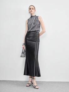 CUCCOO BIZCHIC Women's Sexy Pointed Toe Strappy High Heel Sandals, Fashion Slip-On Open Toe Dress Shoes - Black and White - View 2