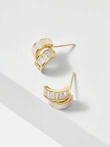 MOTF PREMIUM 时尚贝壳耳环，优雅设计，韩式耳环，送给女朋友的珠宝礼物 - 金色 - 查看 8